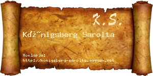Königsberg Sarolta névjegykártya